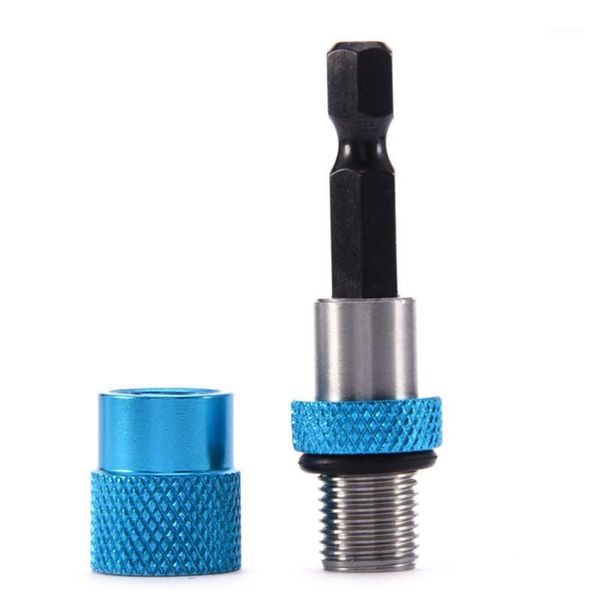 

60mm hex shank holder single blue stainless steel post 1/4 hex shank magnetic drywall screw bit holder drill screw tool1