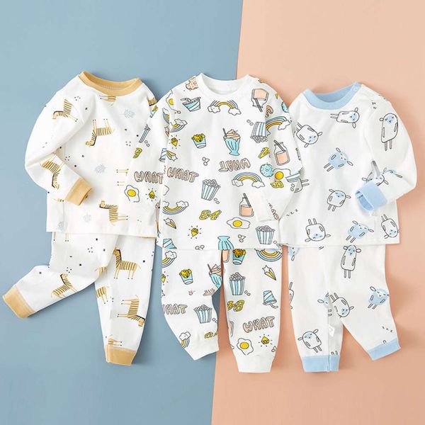 

men's cloth trousers shoulder button and women's autumn home wear pajamas baby cotton underwear two piece set, Blue;red