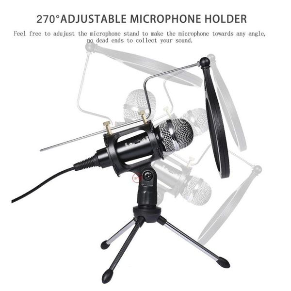 

1set usb микрофон компьютера телефон конденсаторный микрофон подставка для broadcast интервью b2qa