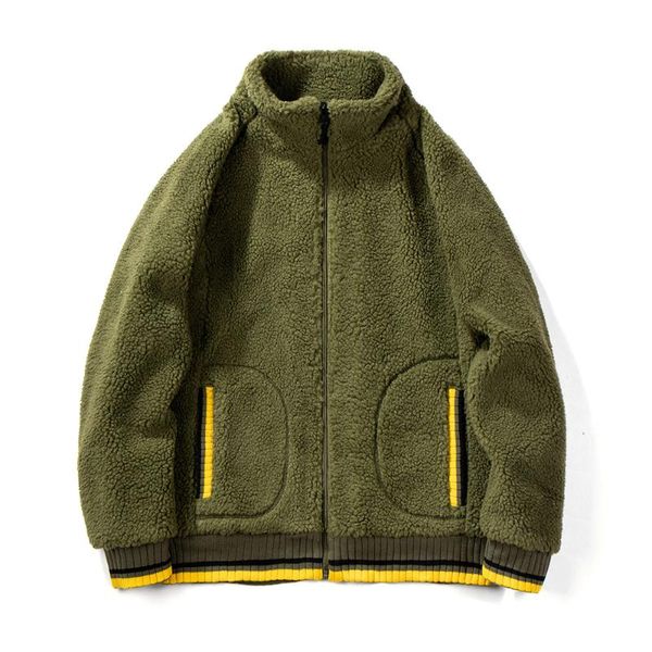 

brand men's clothing lamb wool coats jacket men fashion winter male jacket warm plus velvet men's parka casual jackets men, Black;brown