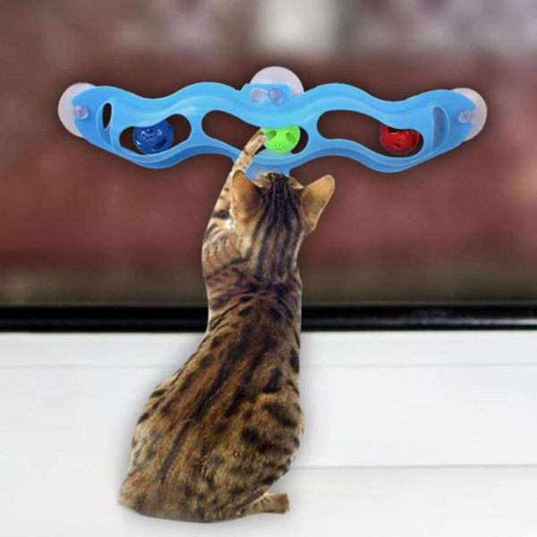 

cat toys funny pet kitten window suction cup track ball playing interactive