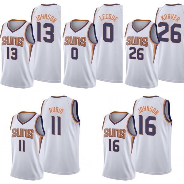 

phoenix suns men cameron johnson jalen lecque kyle korver ricky rubio tyler johnson jersey, Black