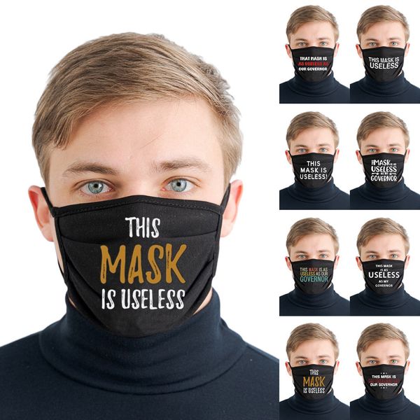 

this is useless printing dustproof letter cotton cloth washable reusable face mask outdoor protection