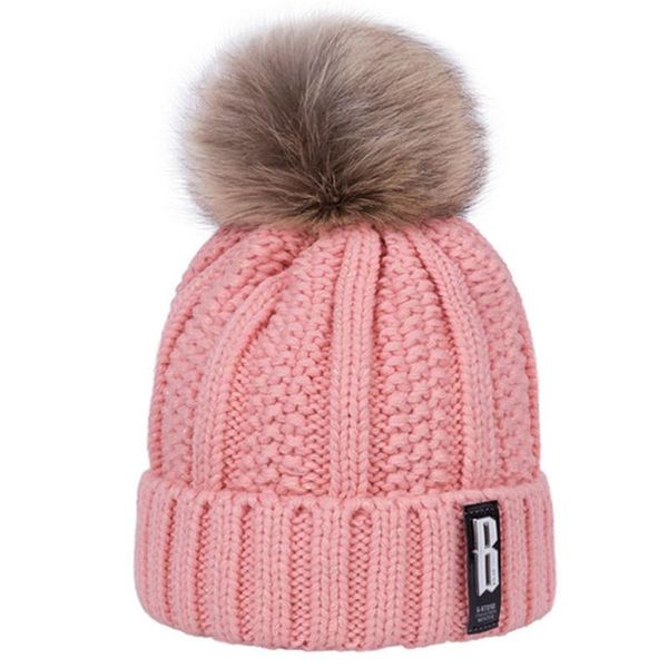 

autumn winter women new knitted warm cap no brim add fleece and thicken b label wool set head hat, Blue;gray