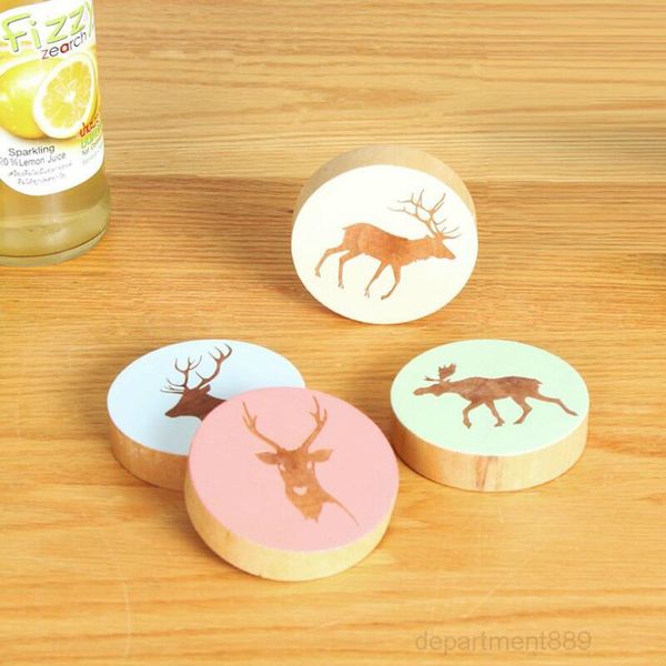 

a-creative nordic christmas elk wooden cartoon sticker animal refrigerator paste custom bottle opener owe2008