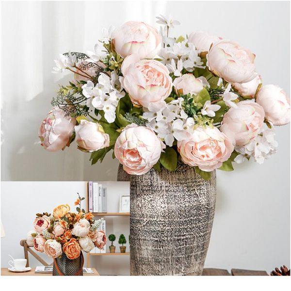 

1bouquet 13 heads artificial peony decorative party silk fake flowers peonies for home l decor diy wedding decoratio jllxrz