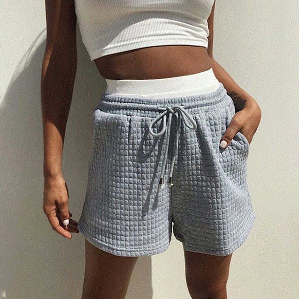 

street p fashion 2020 women's lace up casual versatile high waist sports shorts, White;black