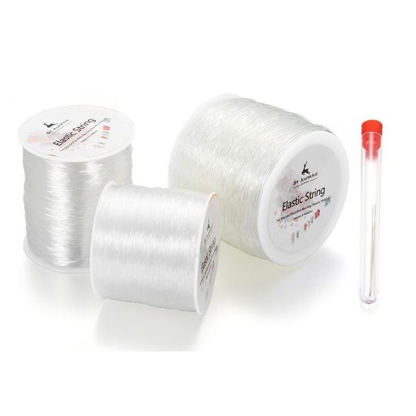 

100m plastic crystal diy beading stretch cords elastic line with 5 pins jewelry string craft necklace bracelet jewelr wmtmsn, White;red
