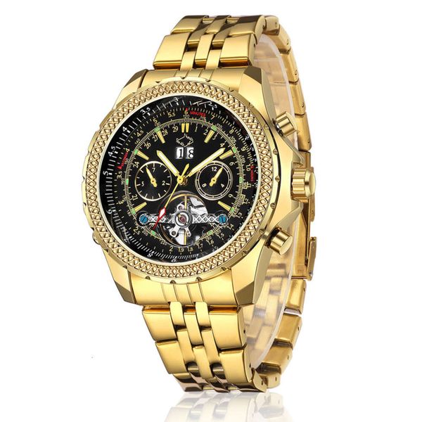 

south of nonth suntime fully automatic multi-function large dial tourbillon steel belt gold and silver men's mechanical watch new