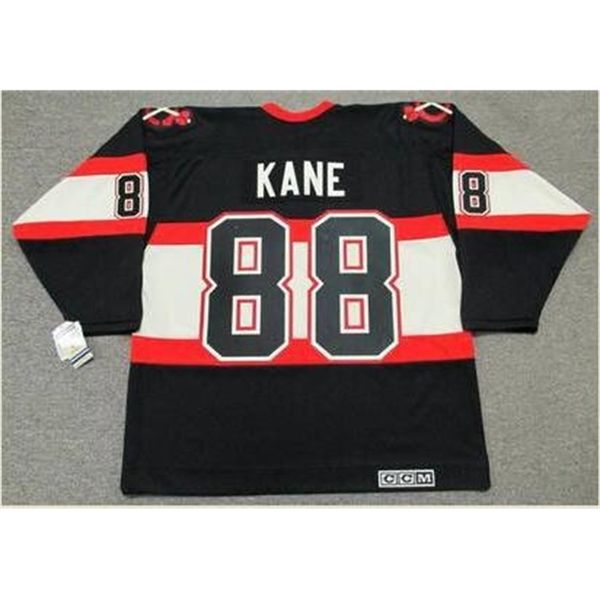 

mens chicago blackhawks #88 patrick kane 1930 ,1940 ccm vintage hockey jersey size s-4xl or custom any name or number retro jersey, Black
