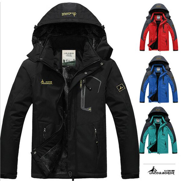 

wholesale- men's casual thick outwear overcoat winter jacket men windproof hood parka mens jackets and coats windbreaker, Black