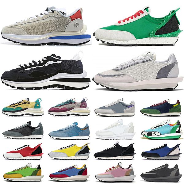

daybreak ldv waffle chunky dunky mens running shoes triple white nylon pure platinum neptune green mens womens trainers sneakers shoes 36-45