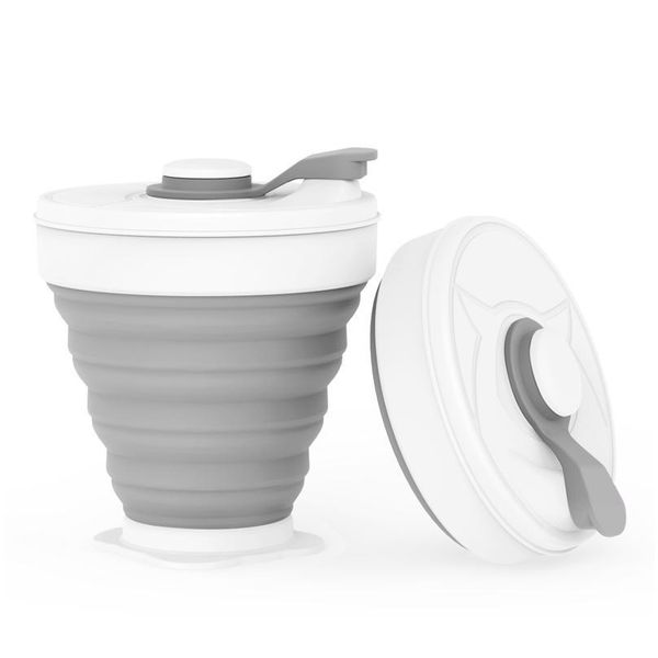 

20pcs wholesale folding sile cup 350ml portable coffee mug foldable milk cups outdoors travel w bbyaks