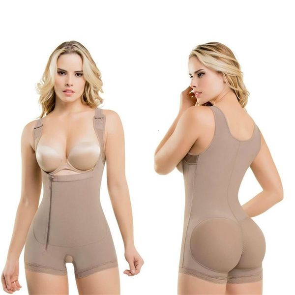 

6xl plus size latex women's body shapers post liposuction girdle clip and zip bodysuit vest waist shaper shapewear lj201210, Black;white