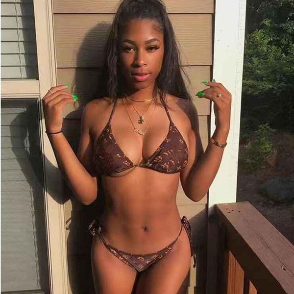 

old print bikini swimsuit bandage bathing suits pad