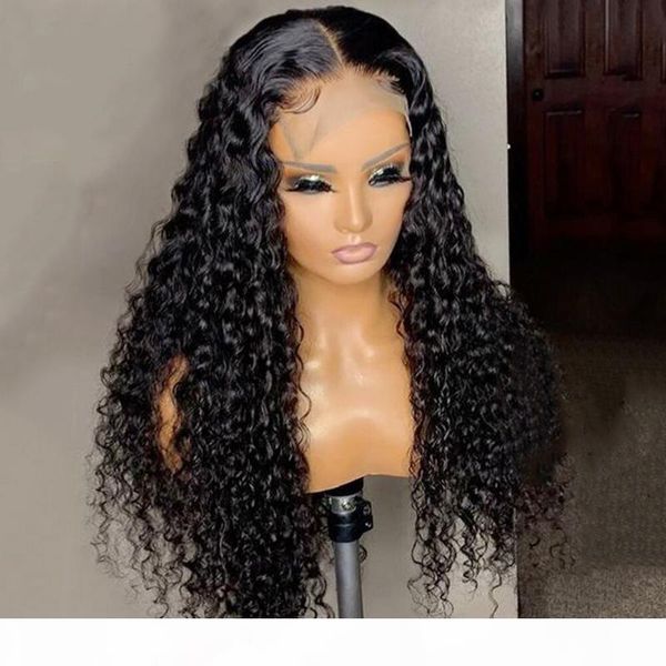 

onetide afro kinky curly lace front wig brazilian lace front human hair wigs for black women 4x4 closure wig frontal, Black;brown