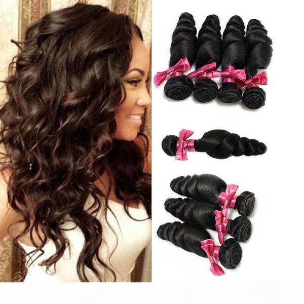 

100%unprocessed brazilian virgin hair loose wave natural black mix length 8-26inch 3pcs brazilian virgin hair loose wave