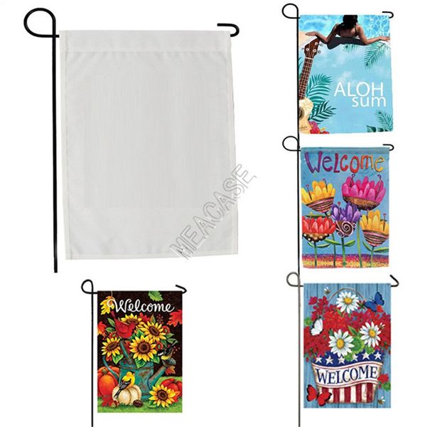 

ublimation polyester fiber blank garden flag for valentine's day easter day transfer printing banner flags consumables 30*45cm d102904