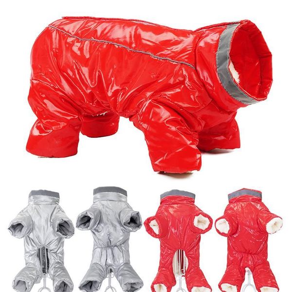 

warm dog clothes winter waterproof pet puppy coat down jacket reflective pet snow overalls jumpsuit boy girl dog clothin bbynre