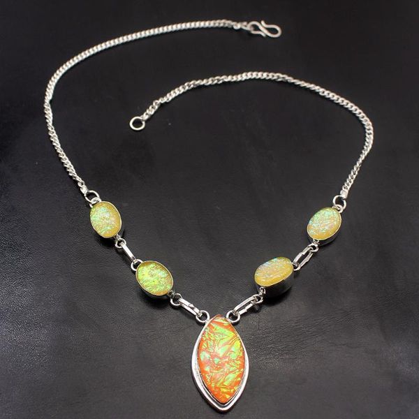 

хермоза великолепный природный дихроичным стекла цвета серебра женщин цепи ожерелье 18 дюймов ny1289 бесплатная доставка, Silver