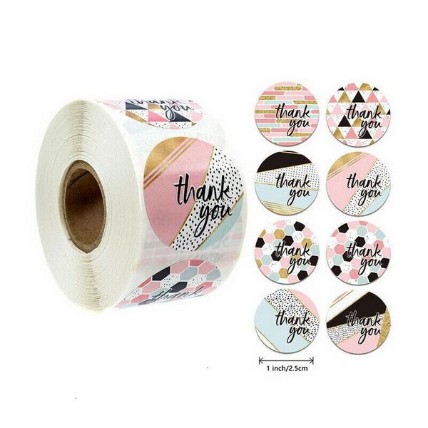 

500pcs/roll 10 styles flowers heart thank you adhesive sticker scrapbooking handmade business packaging seal decoration stickers 5 nbkkx