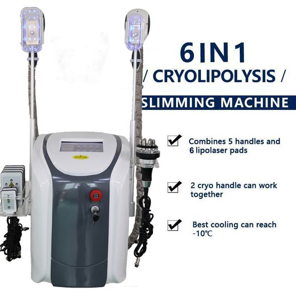 Slim Cryo Lipo a vácuo Cavição de lipoaspiração Máquina de emagrecimento de gordura Remoção de gordura RF Skin Firm Dispositivo 2 Handelas de criolipólise