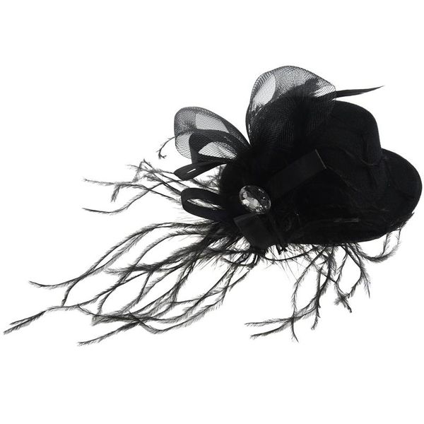 

new women barrette strass spring burlesque punk mini hat black, Blue;gray
