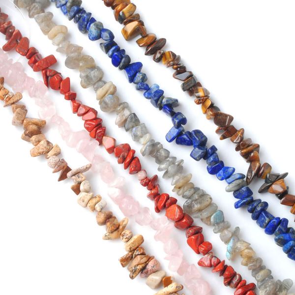 

wojiaer 4-8mm natural loose beads chips stone red river jasper turquoise quartz 35 inche strand making jewelry for bracelet necklace by925, Black