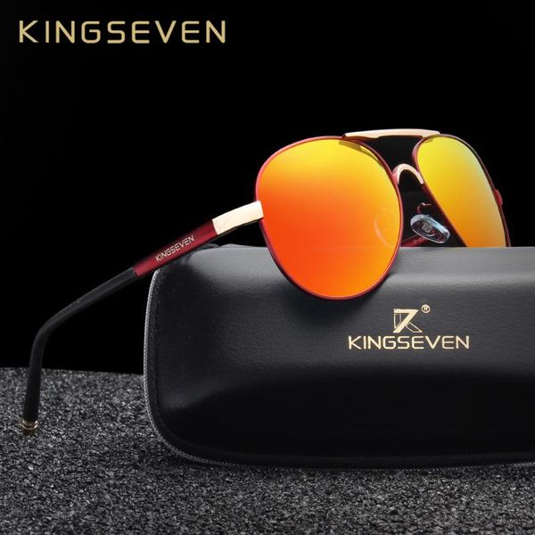 

sunglasses kingseven brand aluminum polarized women men design travel driving sun glasses classic male eyewear gafas, White;black