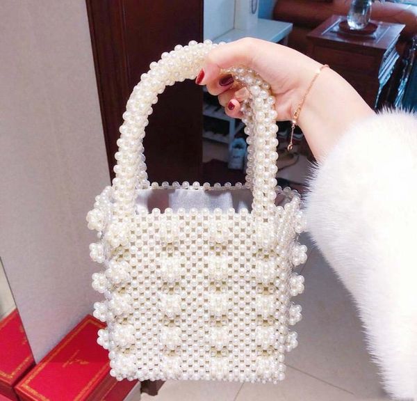 

pure handmade pearl knitting holiday handbag, pure handmade pearl knitting fashion high-end ladies hand shopping ba