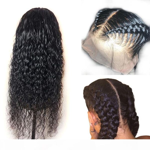 

черный женщины плетеный парик glueless полный шнурок человеческих волос парики preplucked бразильский remy завитые парик шнурка человеческих, Black