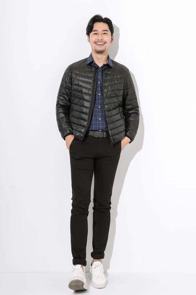 

2020 zipper basic men's korean multi poet solid color youth leisure trend winter white down jaet, Black