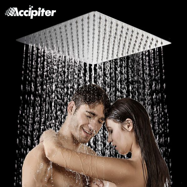 

40cm * 40cm square rainfall shower head.16 inch stainless steel ultra-thin ceiling rain shower rain shower head. 1011