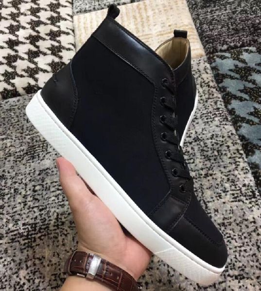 

red bottoms mend designer studded spikes graffiti flats shoes women orlato party lovers genuine leather sneakers leisure trainer footwear, Black