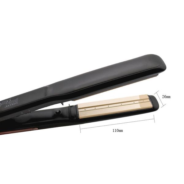 

pro flat straightening hair ceramic straightener professional steam 220v 240v smoothing steampod iron tool salon bbydce sweet07, Black