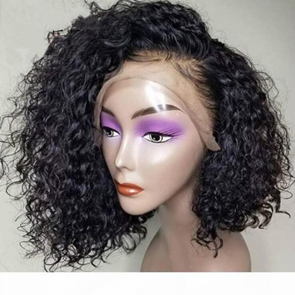 

new product explosions europe and america wigs women's front lace short curly hair wigs front lace wig natural color, Black;brown