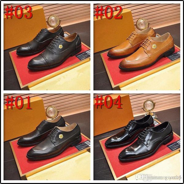 

mi luxury men dress shoes formal wedding leather shoes designer business casual office men's flats oxfords 33, Black
