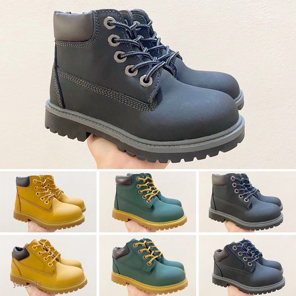 

fashion men boots kids mens womens leather shoes ankle winter boot for cowboy yellow red blue black pink hiking work 26-35
