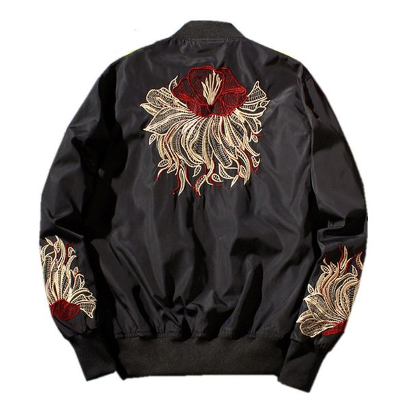 

black chinese style cotton spring jacket men bomber coat plus size bombers mens jackets kg-109, Black;brown