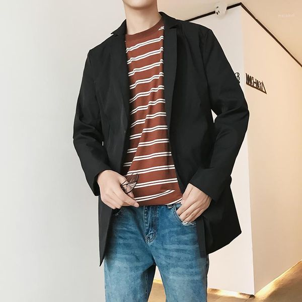 

2020 early autumn new men's fashion simple pure cotton lapel short windbreaker black/khaki/army green loose casual coats -2xl1, Tan;black