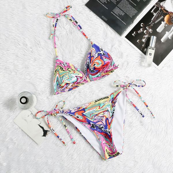 

english alphabet triangle pack squeeze rope bikini split swimsuit