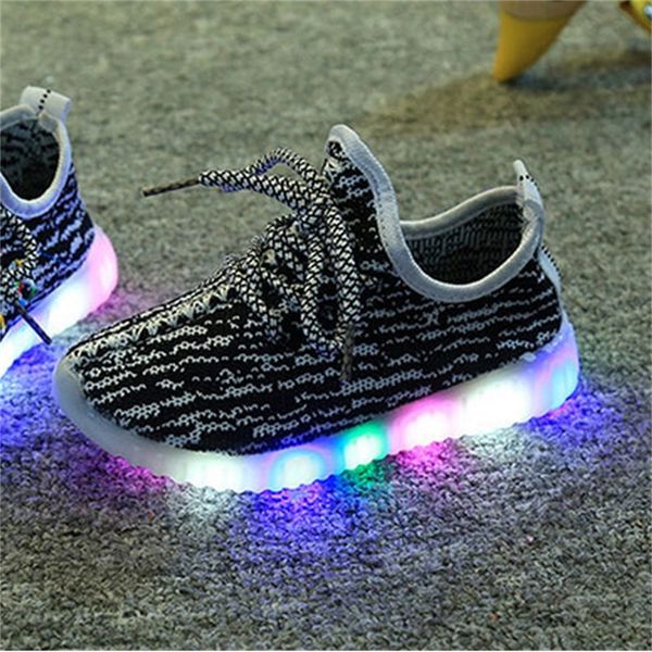 

children shoes season luminous led light cartoon cute child sneakers kids canvas shoes for boy sneaker girl boots t200624, Black;red