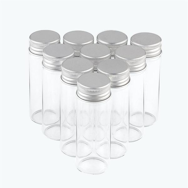 

30x80mm 40ml glass bottle aluminium screw cap empty clear gift flavour food tea liquorice candy saffron bottles gift ja jllhwq