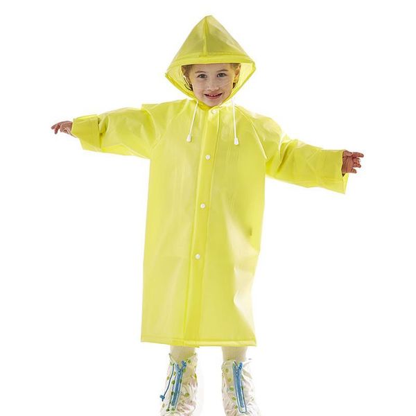

1pc good quality impermeable kids fashion waterproof eva long heavy rain raincoat hooded children outdoor rainwear in bbymig
