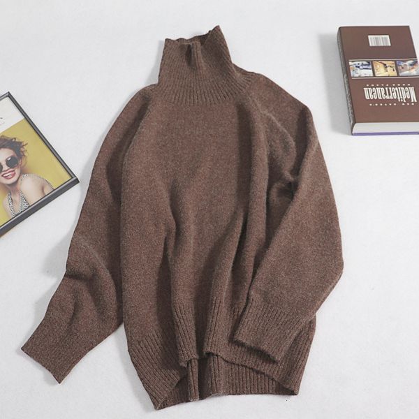 

2021 new fall winter women knit turtleneck cashmere sweater oversized loose casual basic pullover jumper long sleeve pull mujer fm9j, White;black