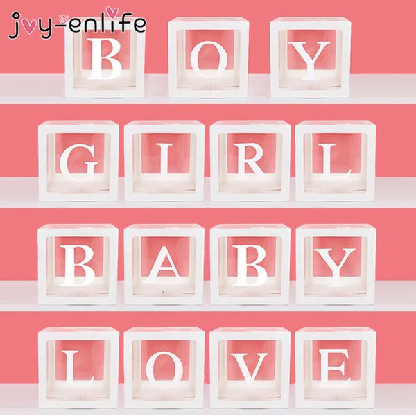 

diy transparent alphabet name box love boy girl boxes 1st one kids birthday party decoration gift baby shower supplies