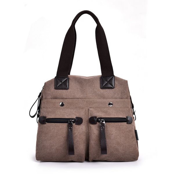 

men shoulder crossbody bag women hand bag tote attache case sewing backpack canvas handbag multiple pockets