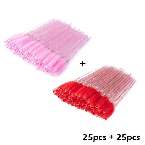

zwellbe good quality disposable 50 pcs/pack crystal eyelash brush mascara wands applicator grafting eyelash curling comb beauty wmtzvd