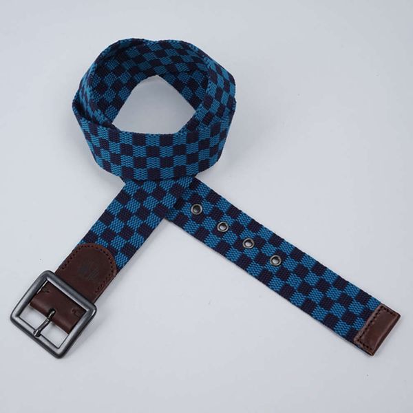 

trendy brand new men's youth knitting belt, pin buckle and wide plaid leather belt, Black;brown