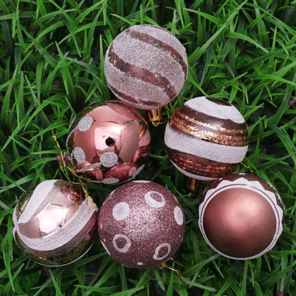

party decoration 24pcs 6cm christmas balls hanging tree ornaments for ball prom rose gold pattern